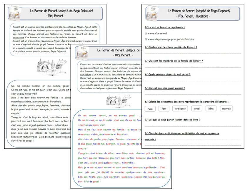 Le Roman De Renart Questionnaire Corrigé